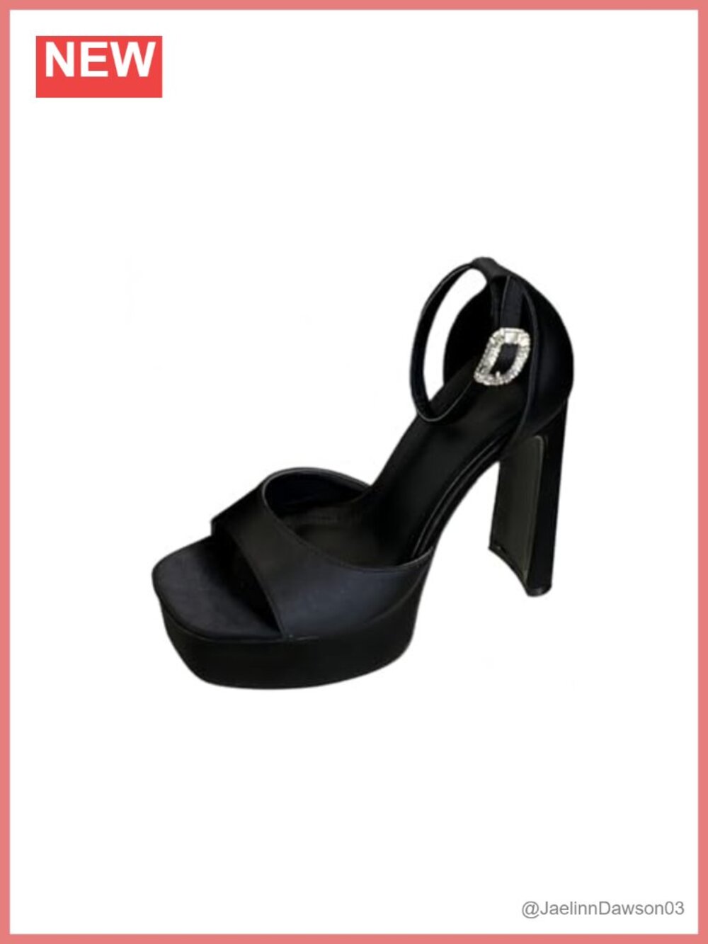 Open Toe Block Heels with Adjustable Ankle Strap, Chunky Platform Heels for